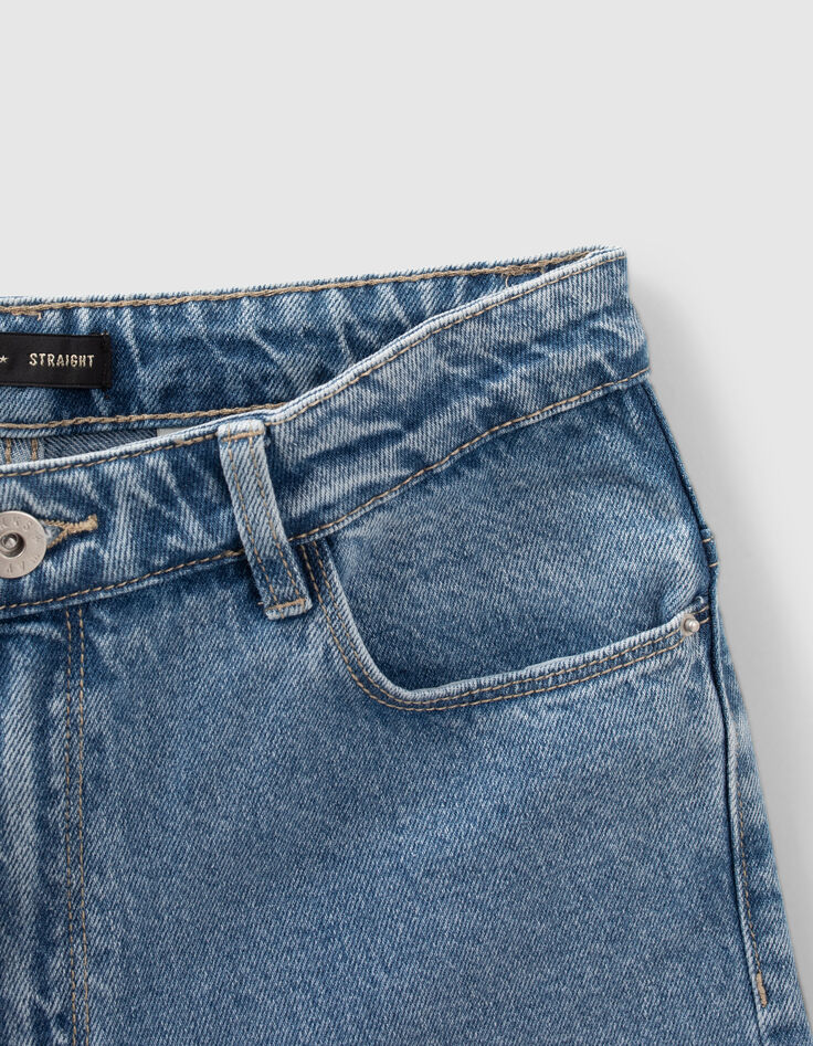 Jean droit bleu coton bio longueur 7/8ème fille-3