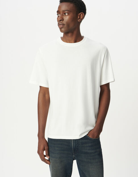 Weißes Herren-T-Shirt Rundhals kurze Ärmel - IKKS