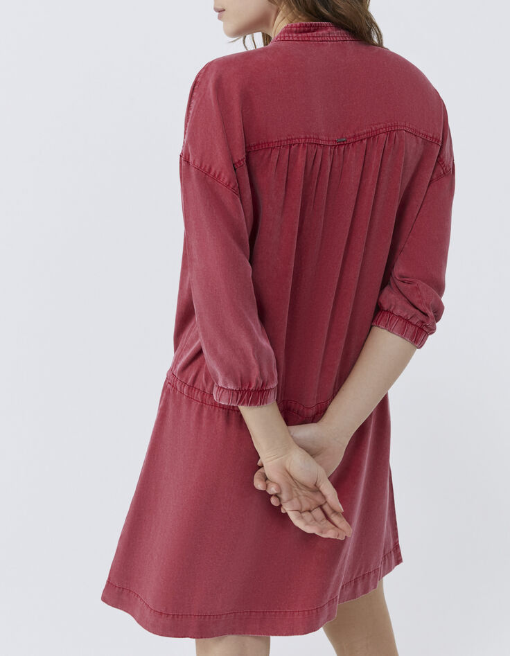 Robe courte rouge délavé Lenzing™ Lycocell™ Femme-3