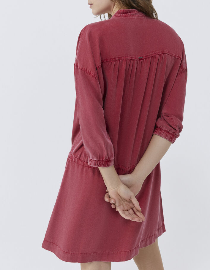 Women’s faded red Lenzing™ Lycocell™ short dress - IKKS
