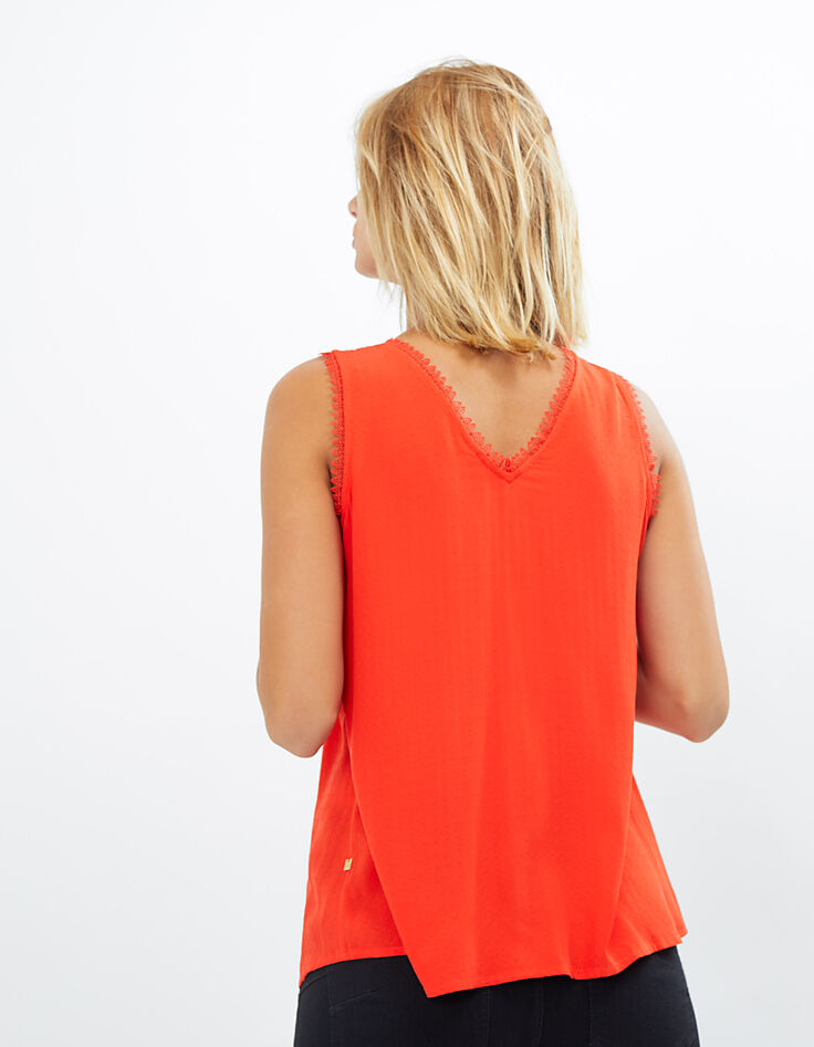Top débardeur pavot jacquard à dentelle I.Code-4 Top débardeur pavot jacquard à dentelle I.Code-4