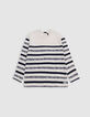 Cremefarbenes Jungen-Matrosenshirt, Zierstreifen-3