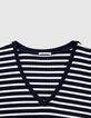 Tee-shirt marine rayures écrues côtelé-7