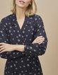 Robe midi noire à imprimé fleurs I.Code-2