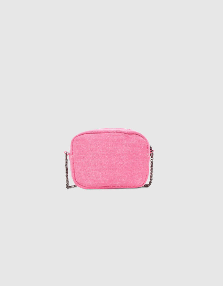 Rosa M&auml;dchenhandtasche mit Herzsteppn&auml;hten-3