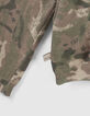 Girls’ khaki glittery camouflage motif knit sweater-5