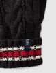 Boys’ dark navy striped knit gloves-2