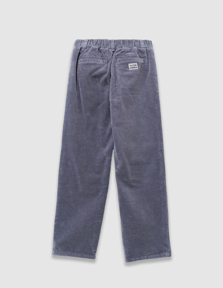 Blaue Loose-Jungenchinohose Rippstrick-4