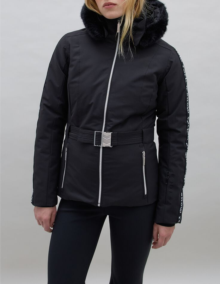 Women&rsquo;s black IKKSxDUVILLARD padded jacket + rock slogan-3