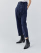Pantalon large marine avec ceinture amovible Femme-2