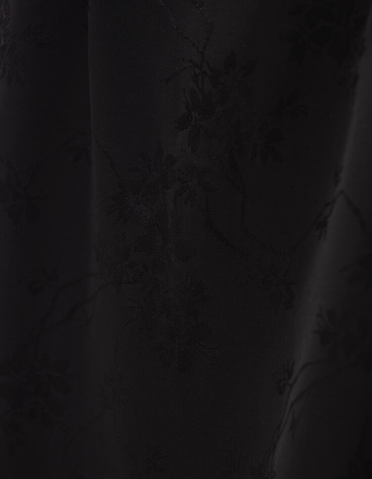 Zwarte jacquardjurk met plantenmotief en studs Dames-6