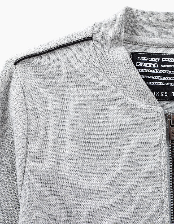 Boys' grey marl embroidered back cardigan -7