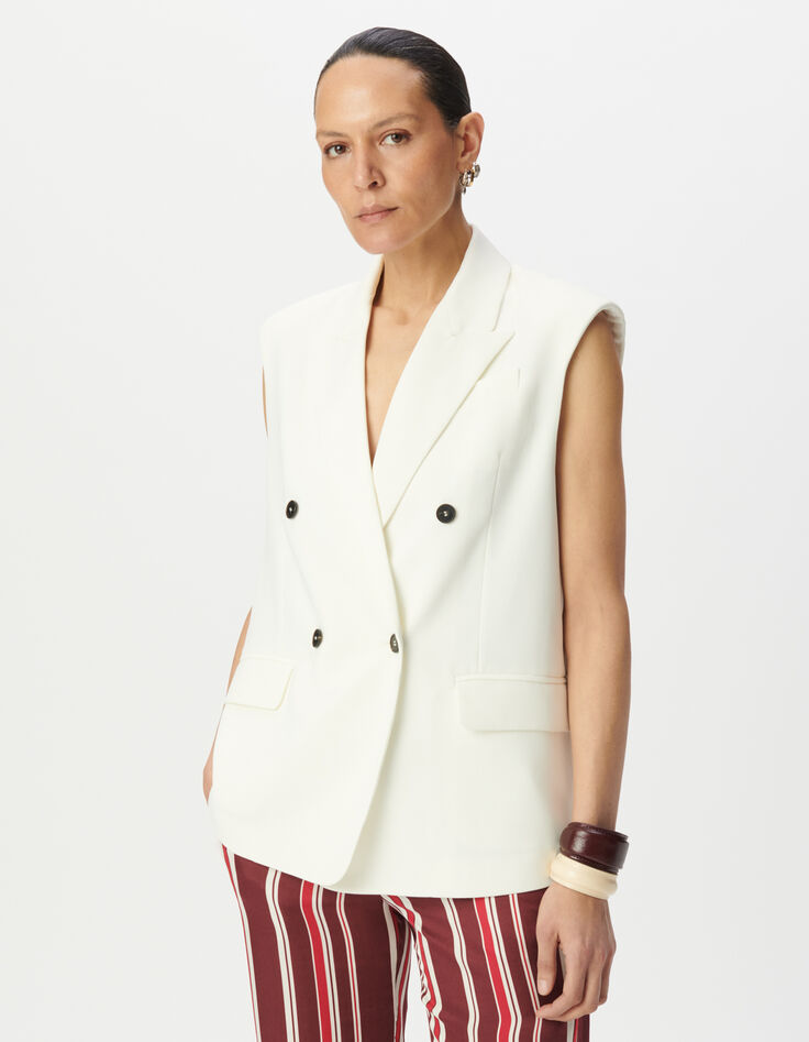 Veste de tailleur blanche polyester recyclé Femme -2