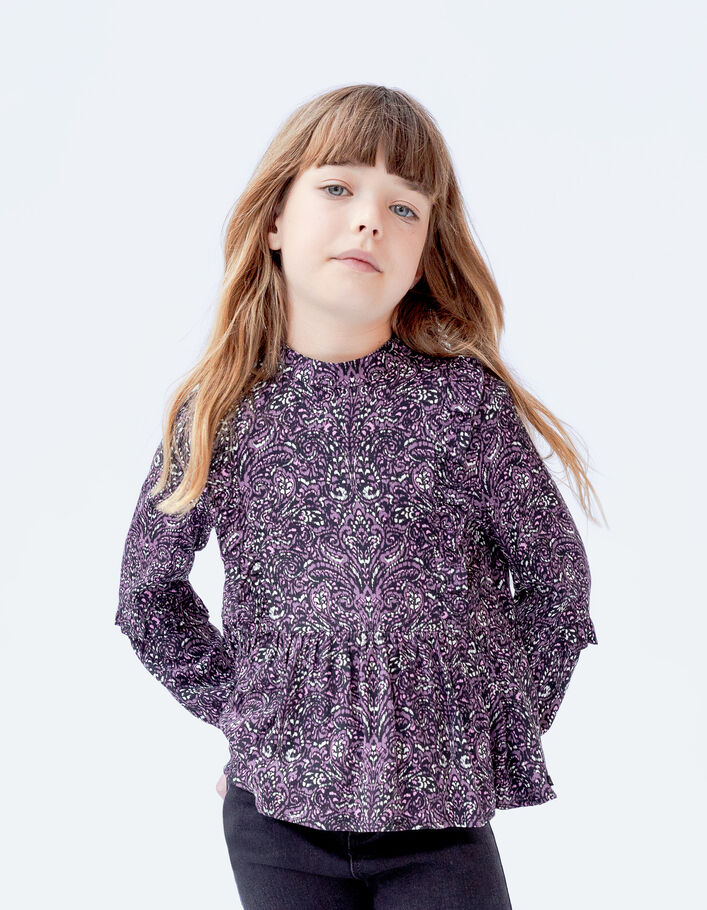 Roze blouse LENZING™ ECOVERO™ paisleyprint meisjes-2