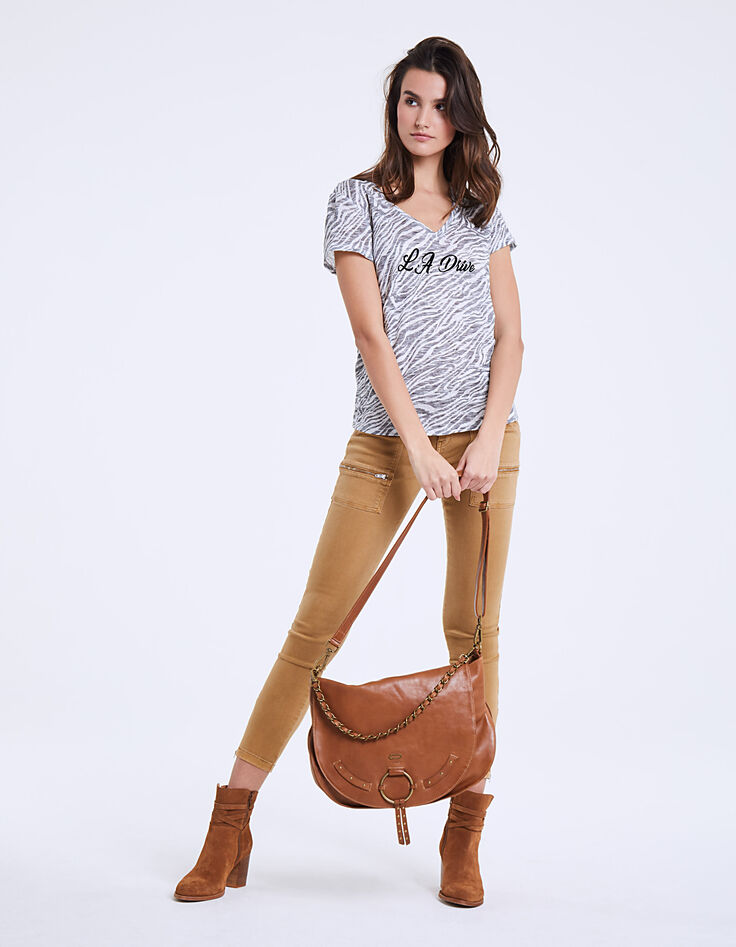 Tee-shirt imprimé zèbre message L.A Drive femme-6