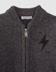 Grijs gebreid vest borduursel mouwen babyjongens-2