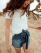 Stone Blue Mom-Jeansshorts für Mädchen-1