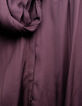 Women’s burgundy satin neck tie shirt-7