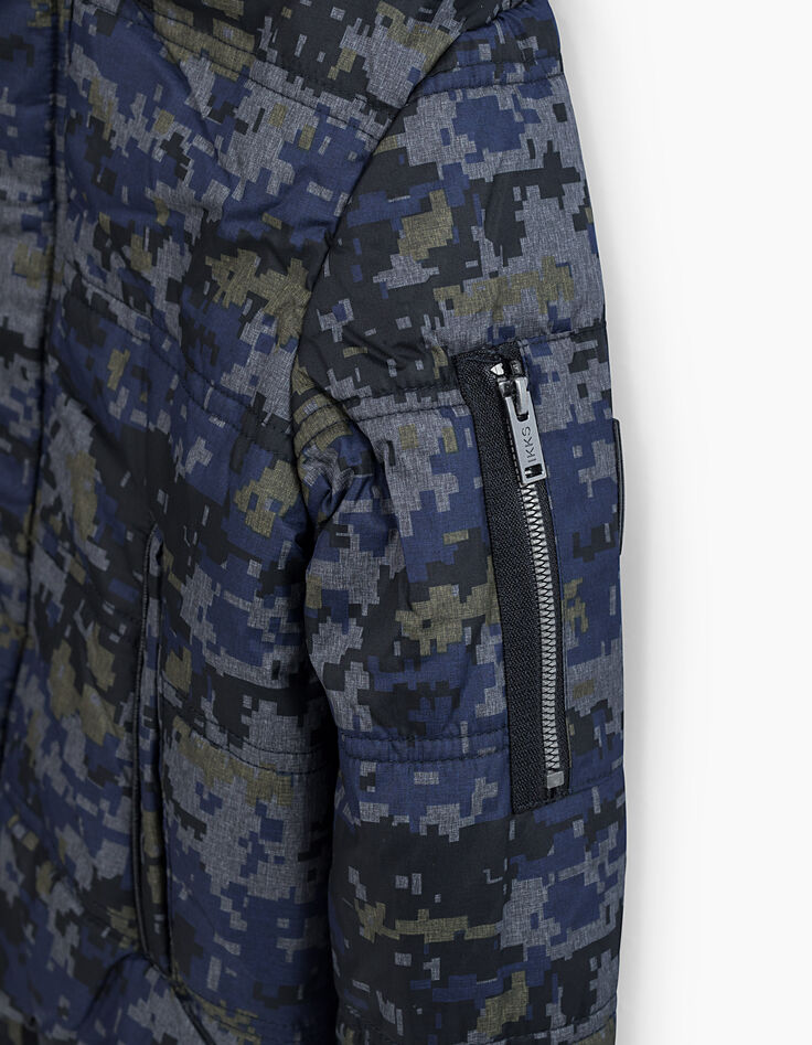 Anorak índigo estampado camuflaje pixelado niño -6 Anorak índigo estampado camuflaje pixelado niño -6