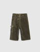 Pantalón de pana caqui para bebé niña-4