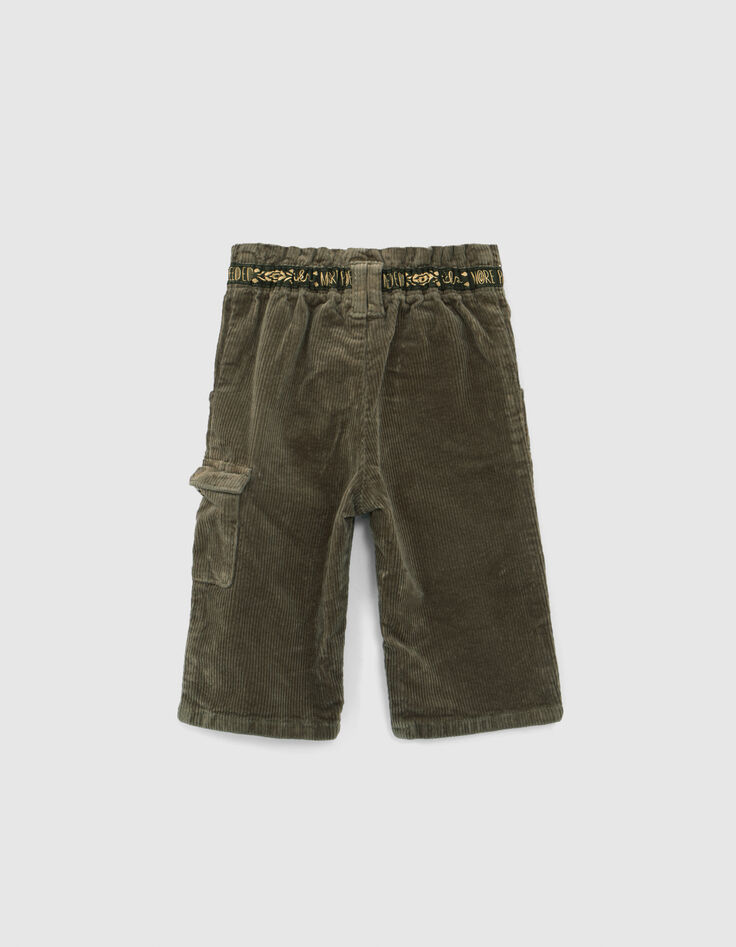 Pantalón de pana caqui para bebé niña-4