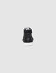 Baskets noires cuir velours motif léopard fille-3