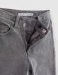 Graue SLIM-Mädchenjeans mit asymmetrischem Reißverschluss-7