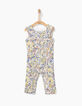 Witte jumpsuit met arty print voor babymeisjes-1