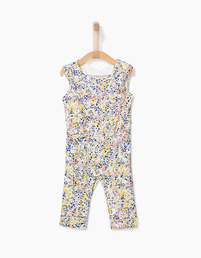 Witte jumpsuit met arty print voor babymeisjes - IKKS