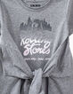 Girls’ grey ROLLING STONES dress to tie-3