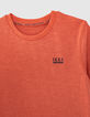 Boys’ coral organic cotton Essential T-shirt-2