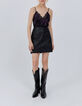 Women’s black dandy flower print lingerie-style top-5