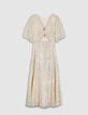 Vestido dorado lentejuelas con lazo Mujer-6