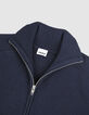 Cardigan col camionneur marine tricot zipp&eacute; Homme-8
