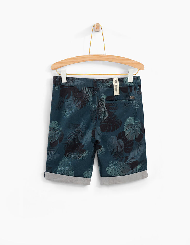 Navy bermuda bladprint -3 Navy bermuda bladprint -3