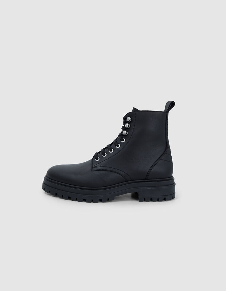 Rangers 1440 Leather Story noirs en cuir avec surpiqûres Homme-1