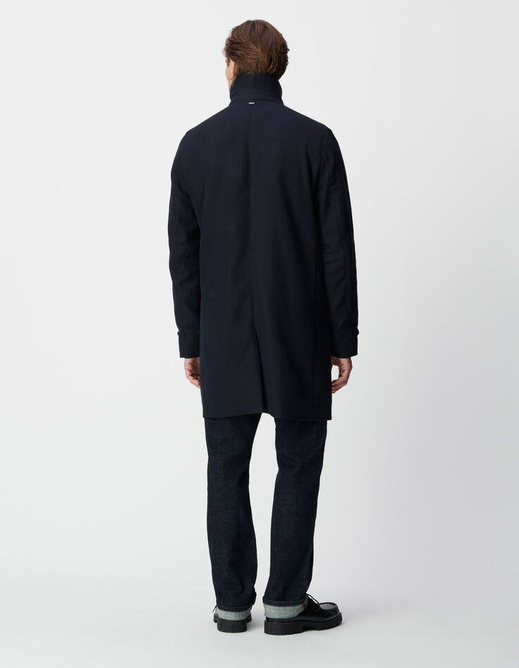 Men's blue trench coat with removable facing-3