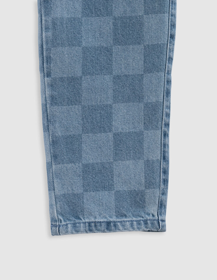 MOM blue jeans Waterless checkerboard pattern for girl-6