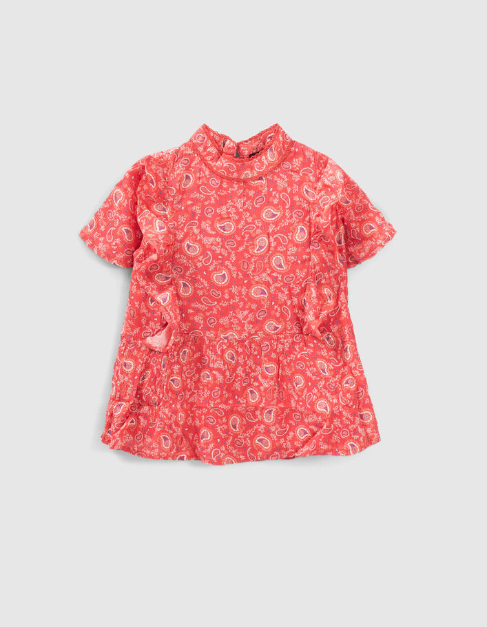 Rote Mädchenbluse aus Ecovero™ mit Paisley-Print - IKKS