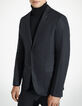 Chaqueta negra jacquard algodón lino Hombre-1