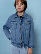 Blouson en jean bleu capuche amovible garçon-3