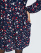 Vestido azul marino estampado floral Preppy I.Code-4