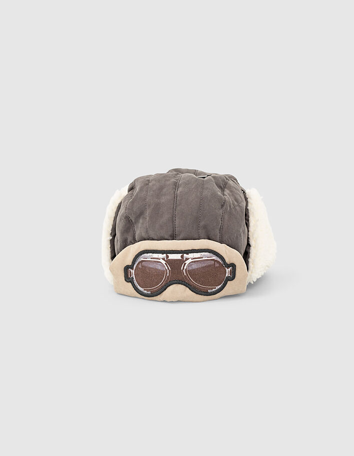 Baby boys’ sesame fur-lined ear-flap hat + biker-goggles  - IKKS