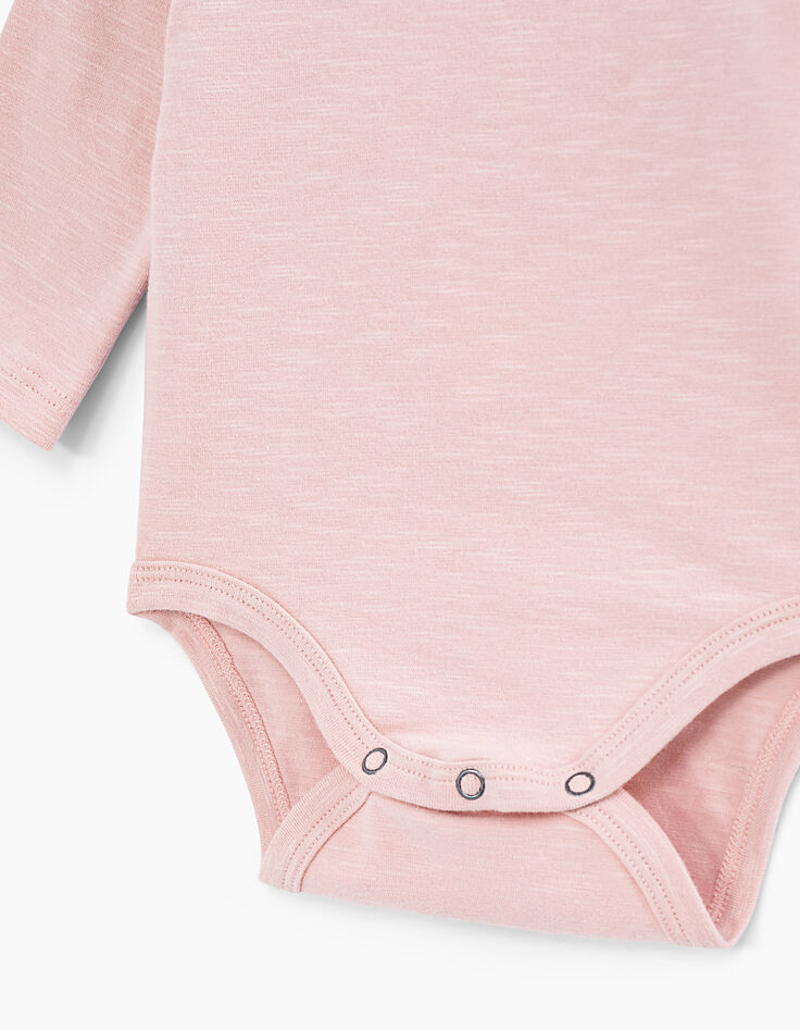 Body rose pâle à personnaliser en coton bio bébé-6
