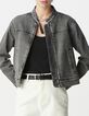 Graue Jeansjacke mit Rei&szlig;verschluss f&uuml;r Damen-2