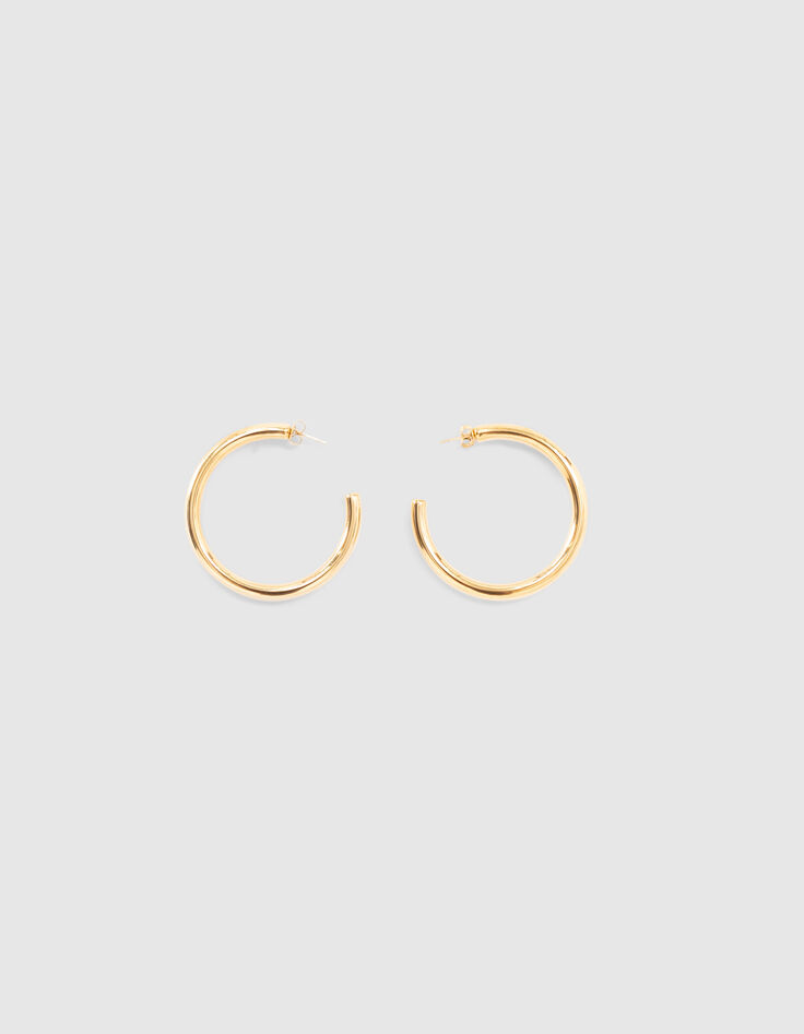 Boucles d'oreille créoles doré femme-1