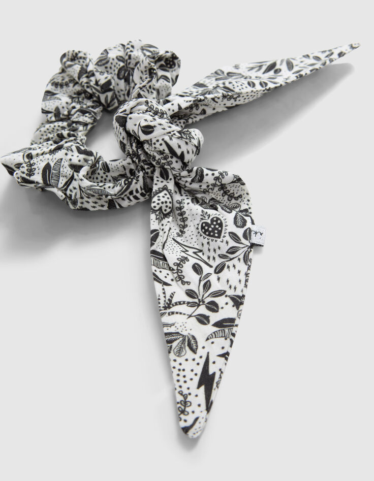 Schwarzes Mädchen-Scrunchie mit Dschungel-Rock-Print-3