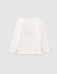 Cremewei&szlig;es M&auml;dchenshirt mit Wendepailletten-4