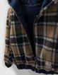 Boys’ blue denim/checked Sherpa reversible jacket-6