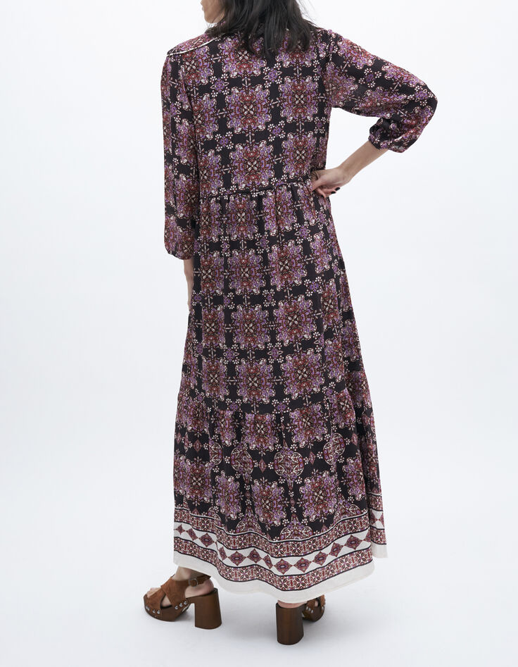 Lange jurk bohemian print dames-2